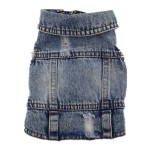 狗牛仔夹克厂家-纯色牛仔背心宠物服装