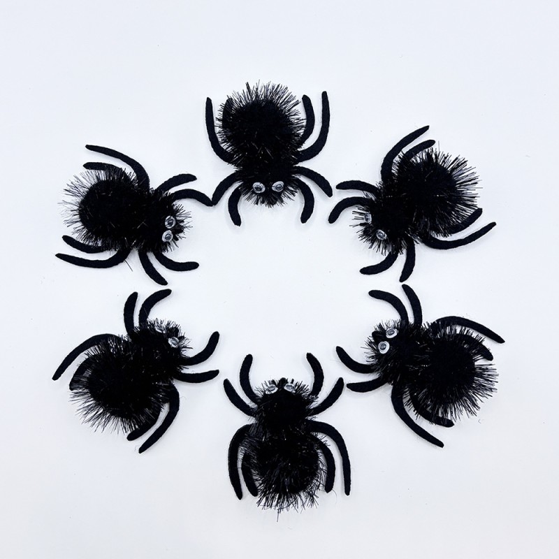 猫咬胶玩具供应商-万圣节逼真蜘蛛绒面