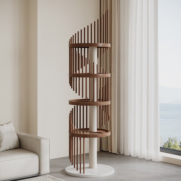 猫爬架供应商-豪华现代实木剑麻