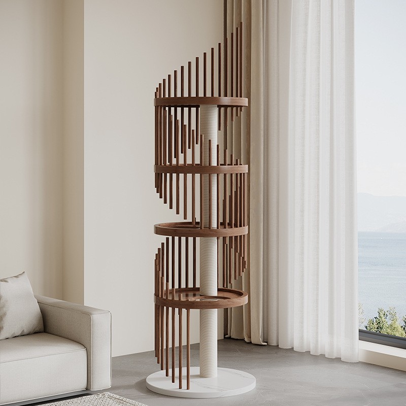 猫爬架供应商-豪华现代实木剑麻