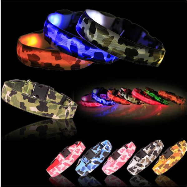 LED宠物项圈供应商-迷彩图案反光尼龙