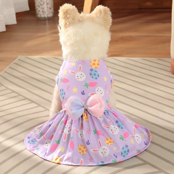 Dog Dresses Supplier - Beauty Easter Bunny Printed Cute