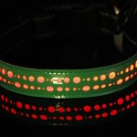 LED宠物项圈厂家-压花PU皮革多色