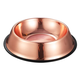 Pet Eating Bowl Supplier - Rose Gold Stainless Steel Cat Food Basin Dog