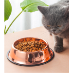 Pet Eating Bowl Supplier - Rose Gold Stainless Steel Cat Food Basin Dog