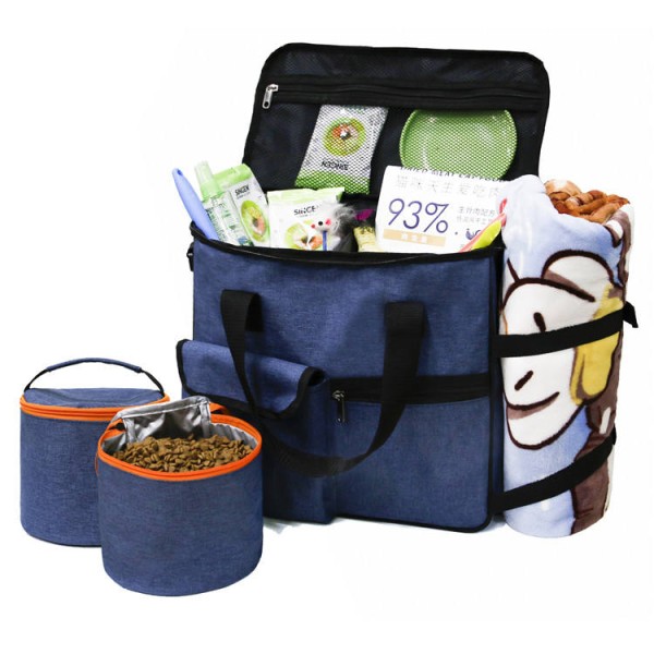 Pet Travel Bag with Storage Manufacturer - Custom Logo Luxury 2 Food Storage