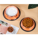 Pet Eating Bowl Supplier - Rose Gold Stainless Steel Cat Food Basin Dog