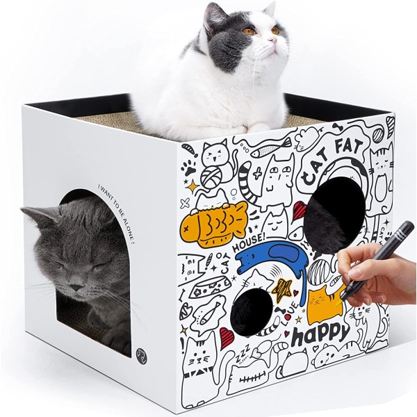 Corrugated Cat Bed Supplier - Lounge Bed with Training Toy Protective Scratcher