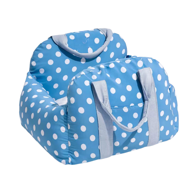 Sky Blue Dog Car Seat Bed Factory - Travel Carrier Print Pattern Comfortable Bed