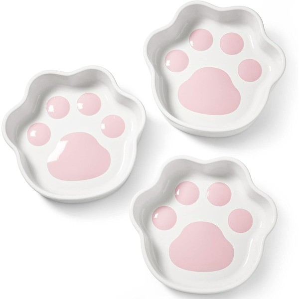 Ceramic Cat Bowl Factory - 8 Oz Shallow Paw Feeder Customized Logo Easy Clean