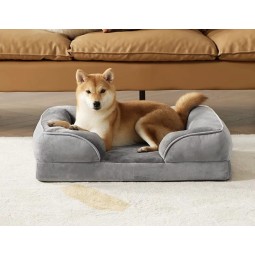 Orthopedic Dog Bed Supplier - Foam Sofa Boucle Teddy Fabric Cover