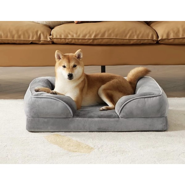 Orthopedic Dog Bed Supplier - Foam Sofa Boucle Teddy Fabric Cover