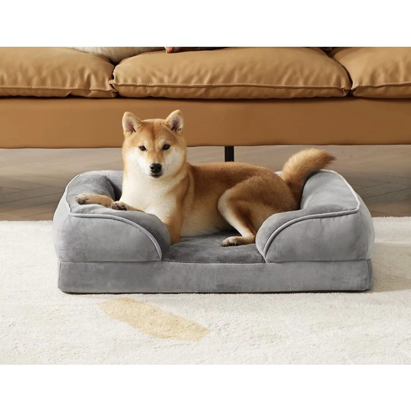 Orthopedic Dog Bed Supplier - Foam Sofa Boucle Teddy Fabric Cover