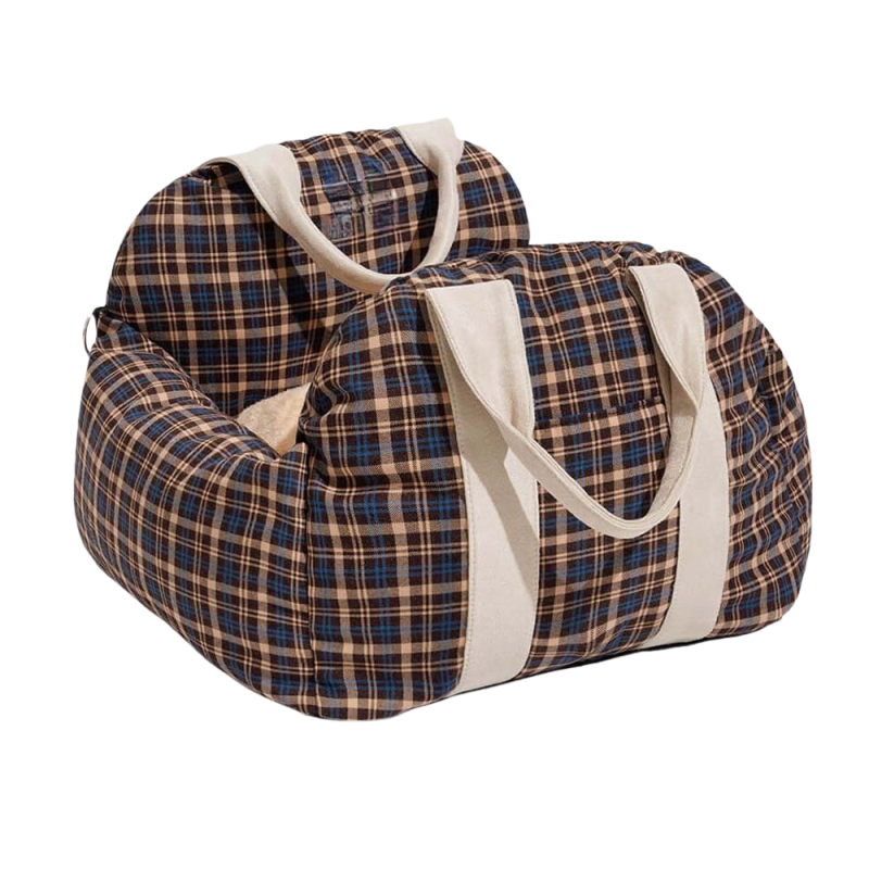 Brown Dog Car Seat Bed Factory - Print Pattern Travel Carrier Comfortable Bed