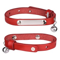 Cow Leather Pet Collar Manufacturer - Adjustable Personalized ID Plate Anti-Lost