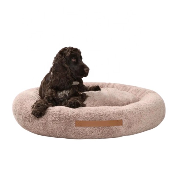 Round Donut Dog Bed Supplier - Soft Luxury Pet Cushion Furniture Solid Pattern