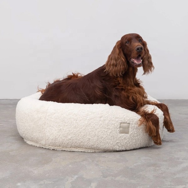 Removable Dog Bed Manufacturer - Fluffy Round Donuts Soft Puppy Large Bed