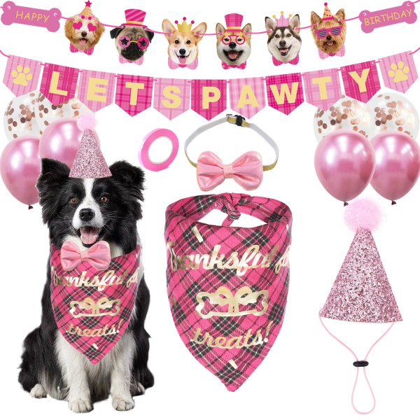Dog Party Set Manufacturer - Birthday Triangle Scarf Hat Bowtie Banner Supplies