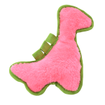 绒面狗玩具供应商-坚韧粉色恐龙刺激咬胶