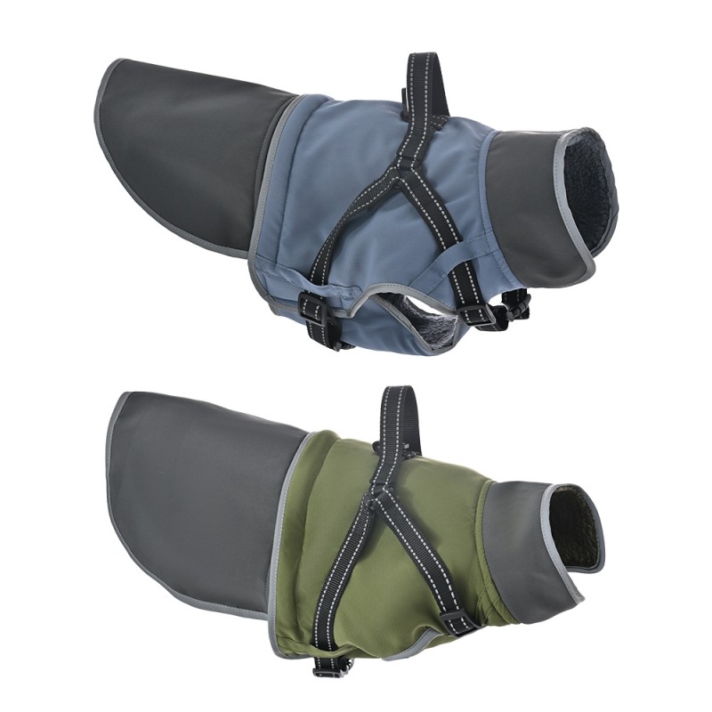 狗冬季外套工厂-绒面防水夹克柔软温暖