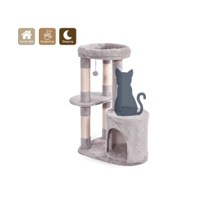 Cat Activity Tree Manufacturer - Modern Plush Perch Scratching Post