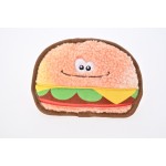 绒面狗玩具厂家-耐磨汉堡趣味咬胶