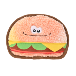 绒面狗玩具厂家-耐磨汉堡趣味咬胶