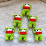 Woven Key Pendant Supplier - Sausage Mouth Frogs DIY Cute Crochet Keychain