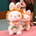 Custom Rabbit Plush Supplier - Lovely OEM Soft Stuffed Animal with Flower PP