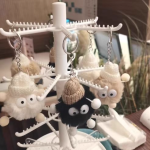 Plush Keychain Manufacturer - Stylish Coal-Like Big-Eyed Bag Charm Couple Ready