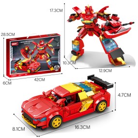 Building Block Sets Supplier - Children's Plastic 8 Styles Robot Car Transform