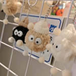 Plush Keychain Manufacturer - Stylish Coal-Like Big-Eyed Bag Charm Couple Ready