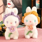 Custom Rabbit Plush Supplier - Lovely OEM Soft Stuffed Animal with Flower PP
