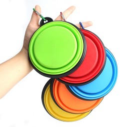 Collapsible Pet Bowl Supplier - New Portable Silicone Candy Color Food Water