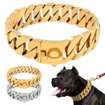 Pet Collar Supplier - New Luxury Gold Choke Necklace Fashion Collar Leash
