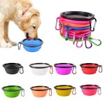 Collapsible Pet Bowl Supplier - New Portable Silicone Candy Color Food Water