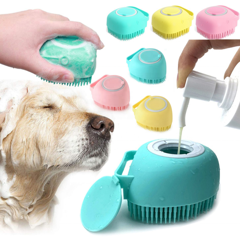 Pet Bath Brush Supplier - Eco-Friendly Silicone Massage Shampoo Dispenser Rubber