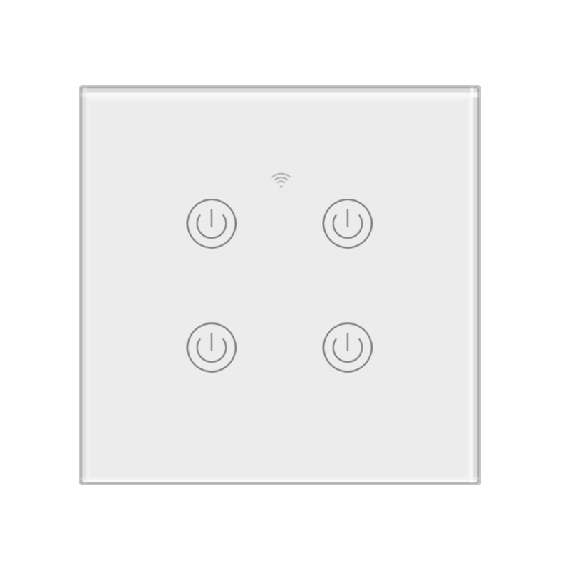 Smart Wall Switch Supplier - Wifi 4 Gang EU Standard Tuya Touch Wall Light Switch