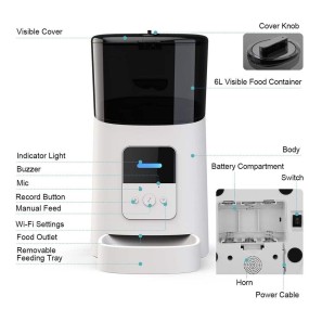 Tuya Pet Feeder Manufacturer - Dog Cat Smart Wifi App Remote Control Microchip