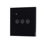 Wifi Light Switch Factory - 3 Gang EU Standard Tuya Smart Home Touch Wall Switch