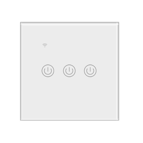 Wifi Light Switch Factory - 3 Gang EU Standard Tuya Smart Home Touch Wall Switch