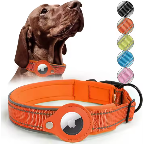 Personalized Dog Collar Manufacturer - Adjustable Nylon Reflective GPS Air Tag