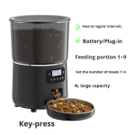 Smart Pet Feeder Supplier - Automatic 4L Cat Dog Feeder Wifi-Controlled Solid Pattern Meal