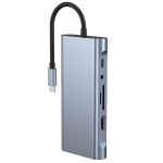 Type-C Hub Supplier - Wholesale 11in 1 TYPE-C to HDMI+USB3.0 5.0gbs+usb2.0+RJ45 100W+VGA