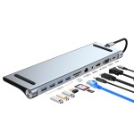 USB C Extender Manufacturer - 11 in 1 Intelligent Display Hubs Data Docking Station for Macbook