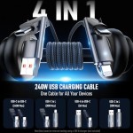 Charging Cable Manufacturer - 6.6ft 240W USB C Braided Fast Charging Multi Charger Cord
