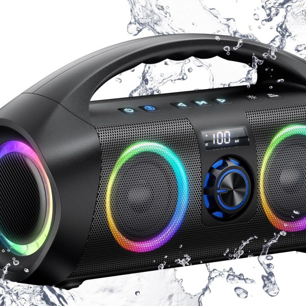 Wireless Speaker Factory - Bluetooth Speakers with Subwoofer 60W Stereo Sound IPX7 Waterproof