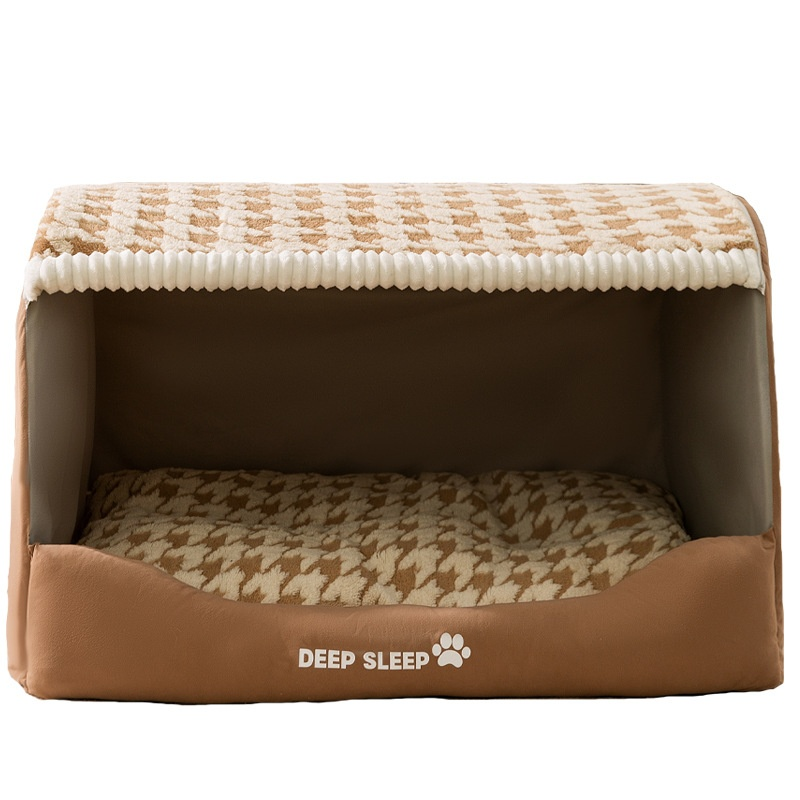 Dog Kennel Factory - Autumn Winter Cross-Border Large Deep Sleep Houndstooth Pet House