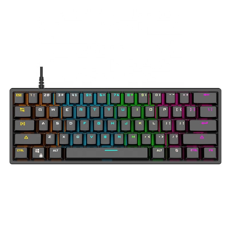 Gaming Keyboard Manufacturer - 2025 Custom Mini 61-Keys RGB LED Backlit Mechanical USB