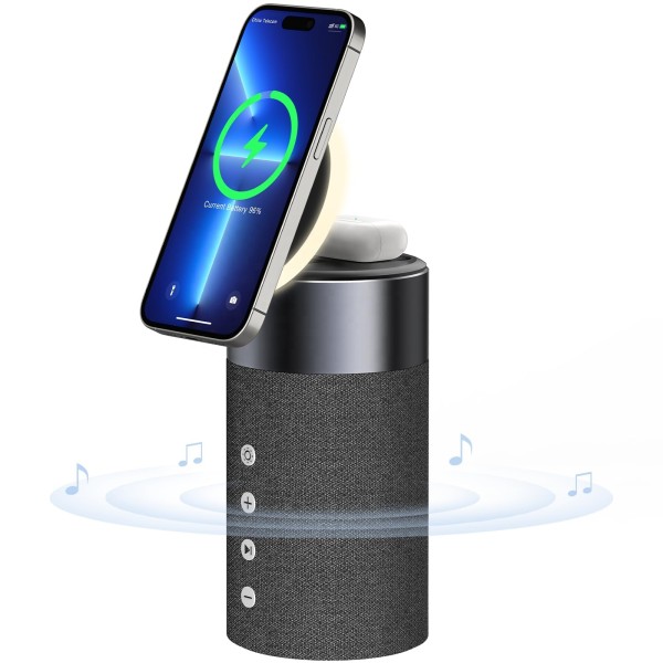 Bluetooth Speaker Supplier - Magnetic Wireless Charger with Night Light 2 in 1 Charging Station
